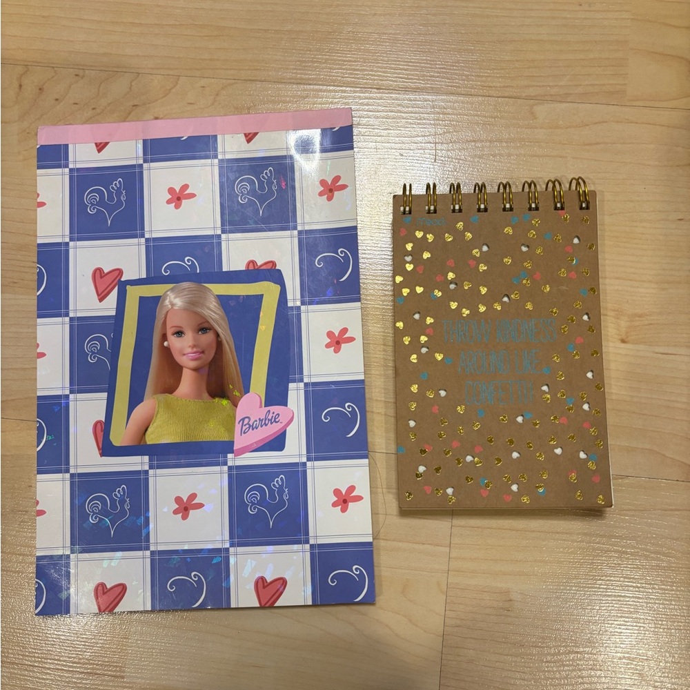 Barbie Notebook and Heart Pattern Journal.New! Excellent for an addition to gift
